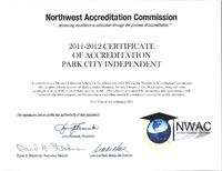 Accreditation Certificate for Park City Independent Online High School Accreditation Certificate for Park City Independent Online High School